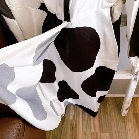 Worthington Black and White Polka Dot Wrap Dress Size Large - Picture 4 of 8